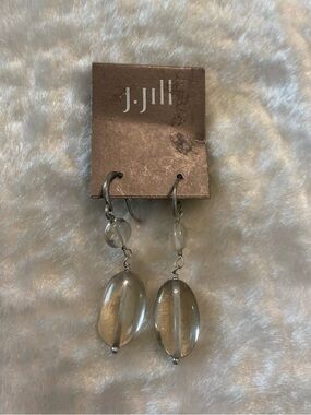 🍀NWT J. Jill Clear Glass Drop Earrings